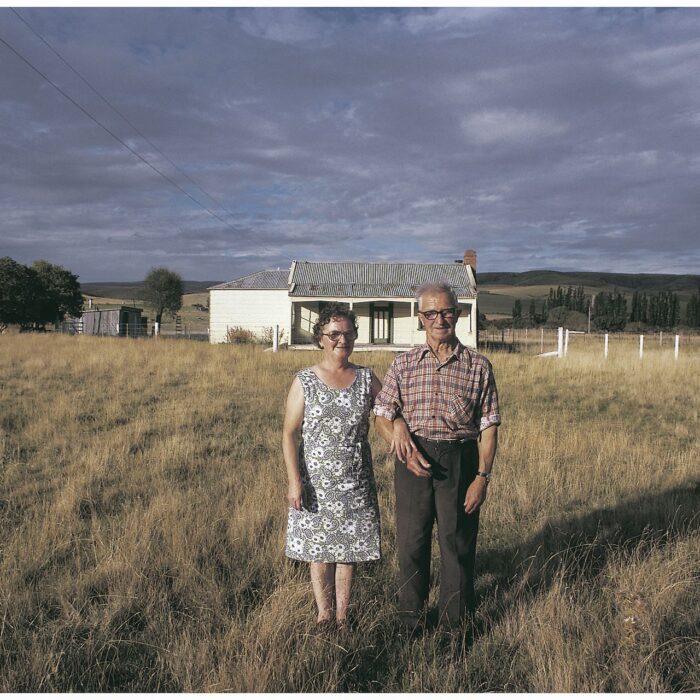 1979 colour photo of a woman and her father at Millers Flat