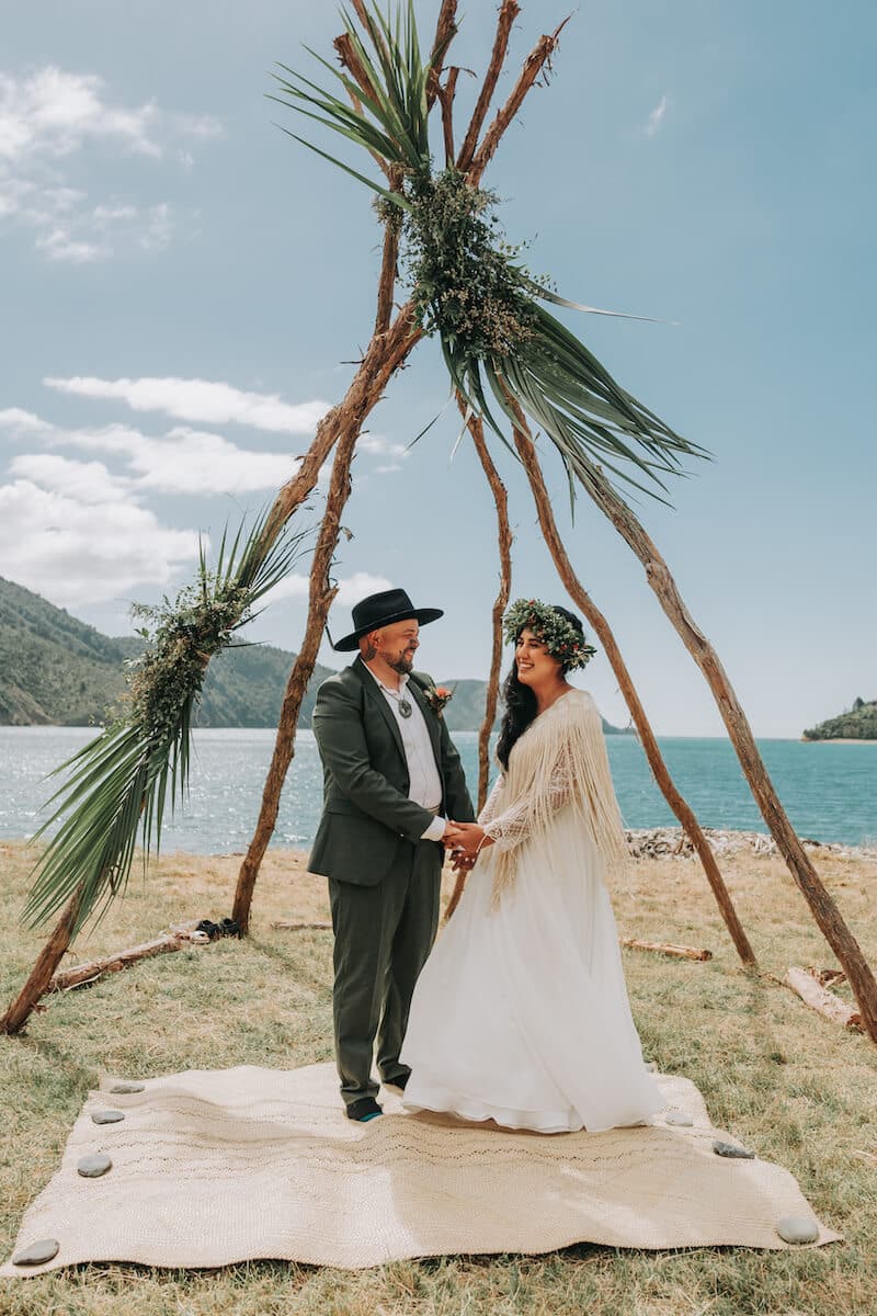“Being married feels like such an easy, natural progression,” Naomi says. “We’re fortunate that we complement one another so well. He’s got such amazing knowledge and a passion for cultural revitalisation.”